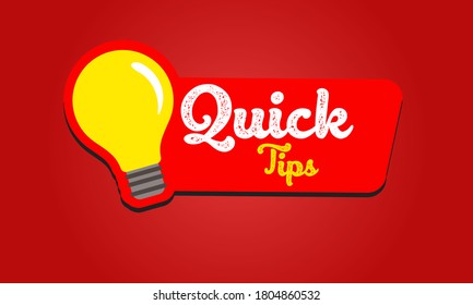 Quick tips Modern helpful tips banner Vector illustration