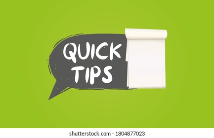Quick tips Modern helpful tips banner Vector illustration
