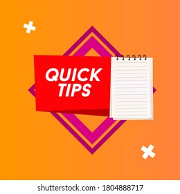 Consejos rápidos Sugerencias útiles Banner Ilustración vectorial 