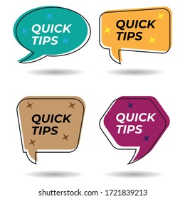 Quick tips. Nice graphic vector for social media, computers etc.