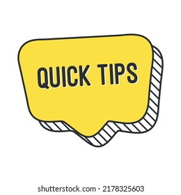 Quick tips on speech bubble. Vector EPS 10 Illustration.