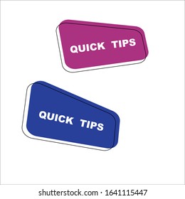 Quick tips. Set of vector badges illustrations on white background.