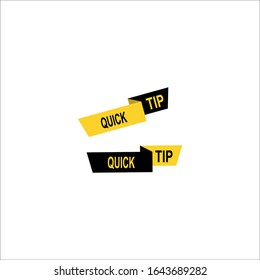 Quick tips. Set of vector badges illustrations on white background.