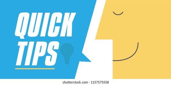 Quick Tips sign with chat bubble vector illustration. Man saying Quick Tips. Business and Digital marketing concept for website and banners promotions