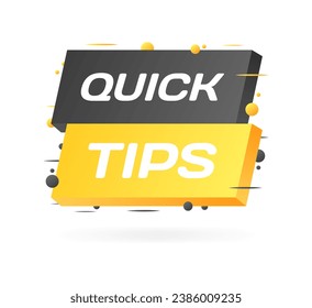 Quick tips sign. Flat, color, quick tips sign. Vector icon