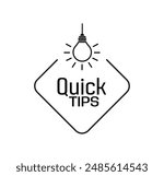 quick tips sign on white background
