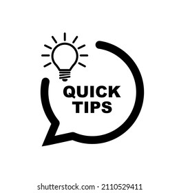 quick tips sign on white background
