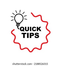 quick tips sign on white background