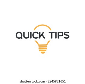 quick tips sign on white background