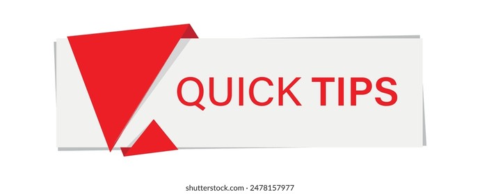 quick tips sign on white background