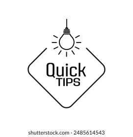 quick tips sign on white background