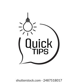 quick tips sign on white background