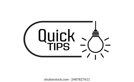 quick tips sign on white background
