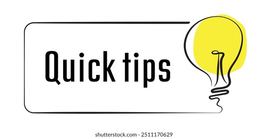 quick tips sign on white background