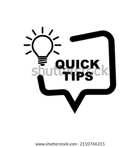 quick tips sign on white background