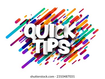 Los consejos rápidos apuntan sobre el fondo de los trazos de pincel coloridos. Elemento de diseño. Ilustración vectorial.