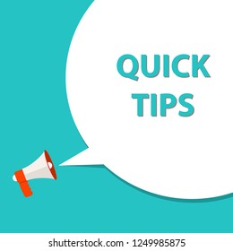 Quick tips speech bubble