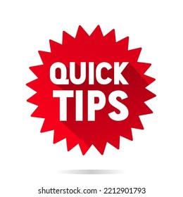 Schnelltipps-Aufkleber-Symbol-Abzeichen. Flaches Design. Vektorgrafik auf weißem Hintergrund.