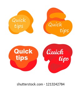 Quick tips with trendy dynamic style compositions isolated on white background. Vector illustration