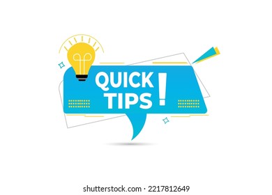 Quick tips and tricks! helpful tips and tricks vector element 