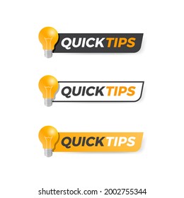 Quick Tips Vector Label Set