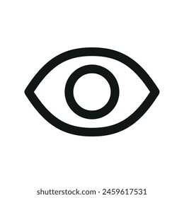 Quick view isolated icon, eye linear icon, eye outline vector icon with editable stroke