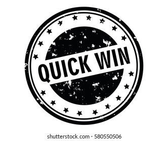 Quick win stamp.Sign.Seal. Logo design