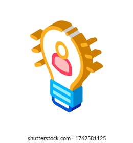 Quick Wits Human Talent Icon Vector isometric sign. color isolated symbol illustration
