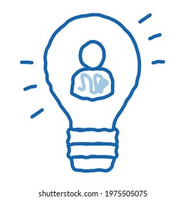 Quick Wits Human Talent sketch icon vector. Hand drawn blue doodle line art sign. isolated symbol illustration