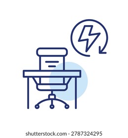Quick workspace refresh, rapid office update. Pixel perfect, editable stroke vector icon