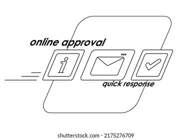 Quickly start your own business online. Contour icons in the form of a letter and an idea search