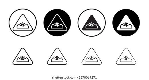 Quicksand and Mud Danger Sign icon Outline vector for web ui