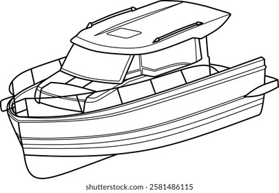 Quicksilver boat cartoon coloring book page