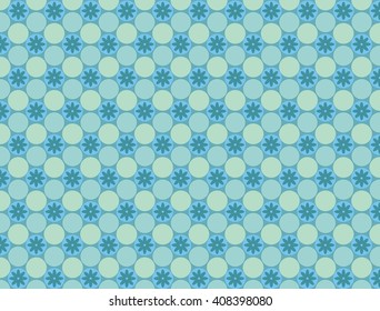 Quiet blue background circles and flowers