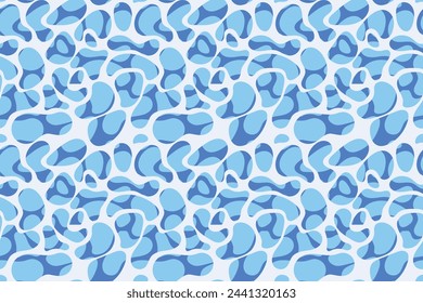 Quiet clear blue water surface seamless pattern illustration. Modern flat cartoon background design of beach or pool with tranquil turquoise ripples