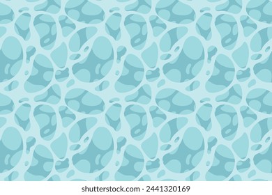 Quiet clear blue water surface seamless pattern illustration. Modern flat cartoon background design of beach or pool with tranquil turquoise ripples