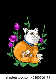 quiet cute cat that blends in with nature