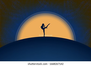Quiet Dancing Night View lanscape background vector