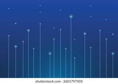 Quiet digital technology background. Light effect, abstract tech, innovation future data, internet network, lines dots connection.