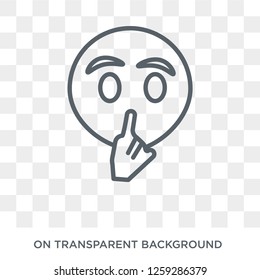 Quiet emoji icon. Quiet emoji design concept from Emoji collection. Simple element vector illustration on transparent background.