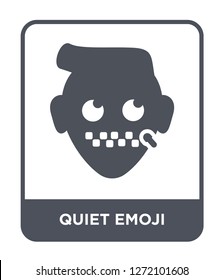 Quiet Emoji Icon Vector On White Background, Quiet Emoji Trendy Filled Icons From Emoji Collection, Quiet Emoji Simple Element Illustration