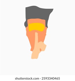 quiet emoticon human freehand drawing vector