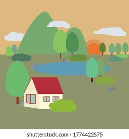 Una casa tranquila en el bosque
