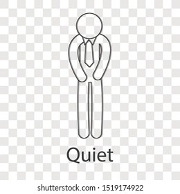 Quiet icon concept on transparency background. Business man creative idea design. Line vector illustration use for your project.