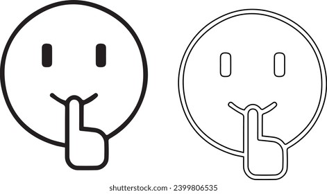 Quiet icon in flat style. Hush sign business concept. Quiet icon in flat style. Silence vector illustration