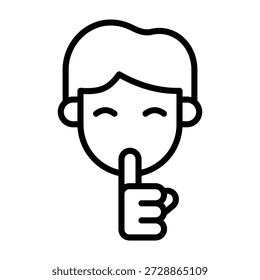 Ilustração de vetor de estilo de linha de ícone silencioso