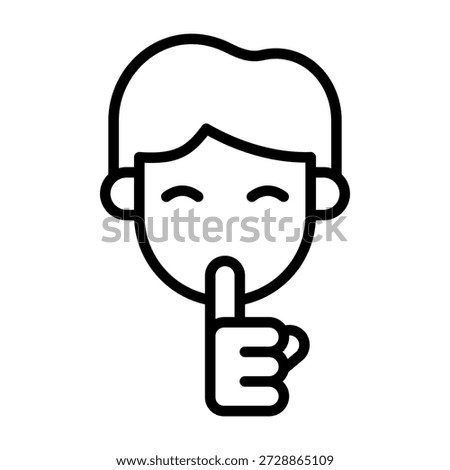 Quiet Icon Line Style Vector Illustration