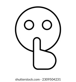 quiet icon, silhouette vector, silence illustration