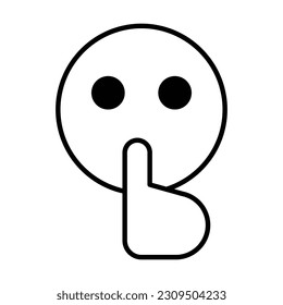 quiet icon, silhouette vector, silence illustration