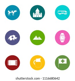 Quiet life icons set. Flat set of 9 quiet life vector icons for web isolated on white background